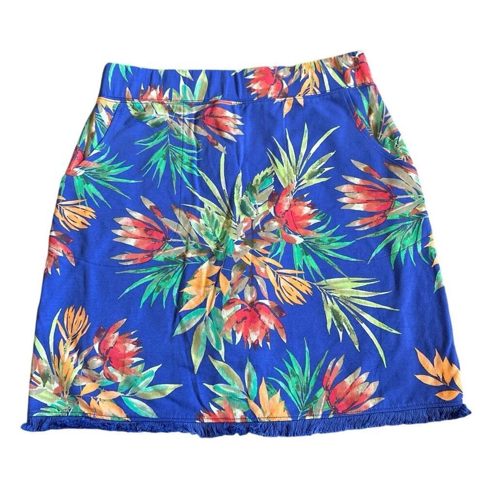 Women’s Belle Beach by Kim Gravel French Terry Blushing Beauty Fringe Skort XS